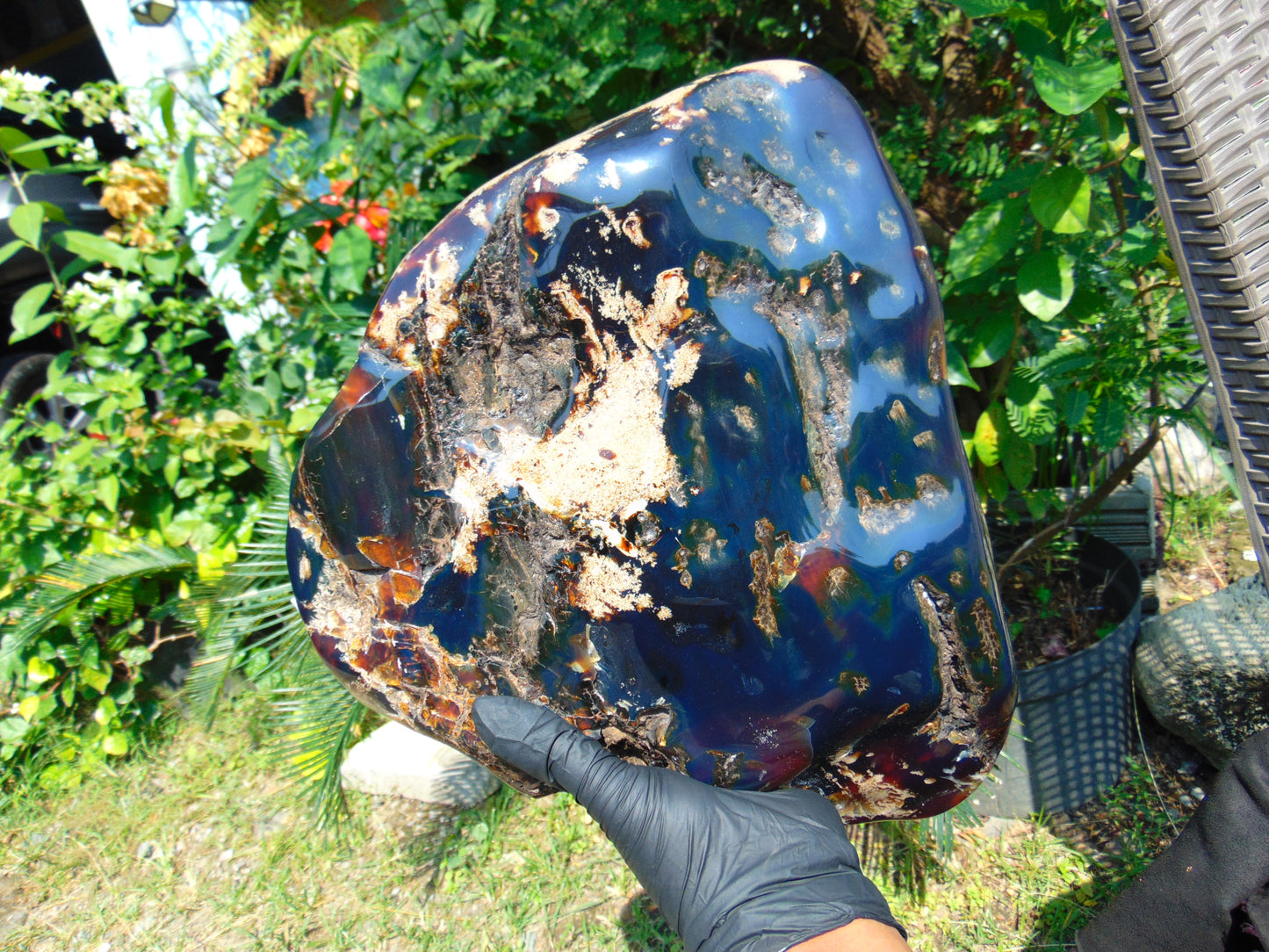 4380 gr Full Polished 29x27x7 cm Indonesia Blue Amber for Healing ML67