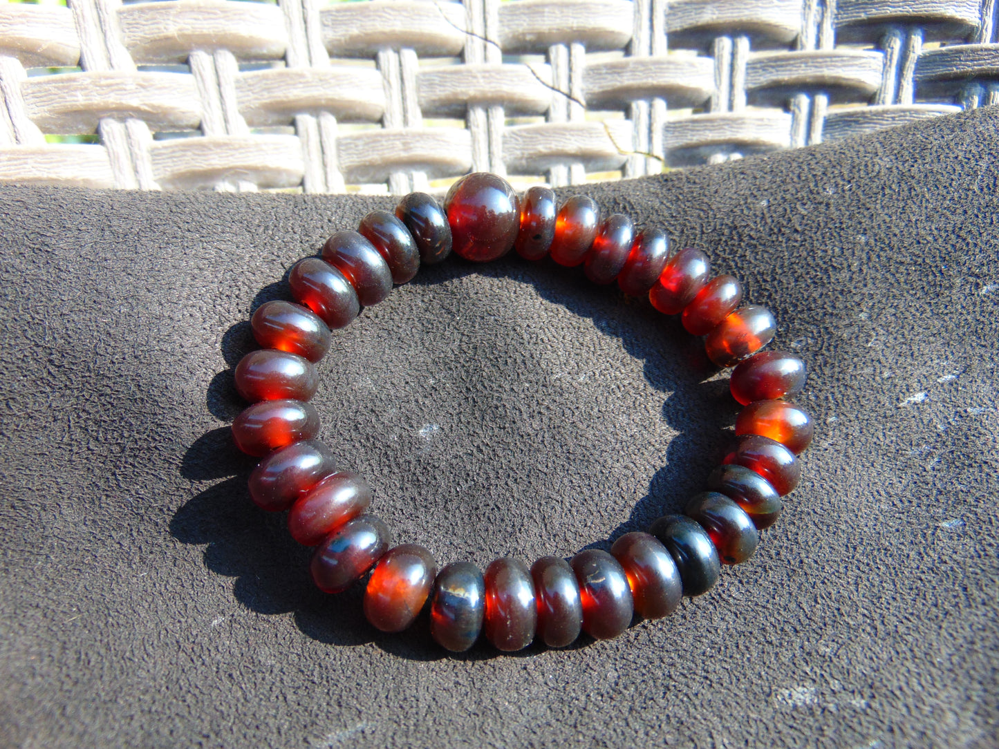 10 Gram 35 small Beads Tasbih Bracelet Indonesian Dark Red Amber for Healing FR52