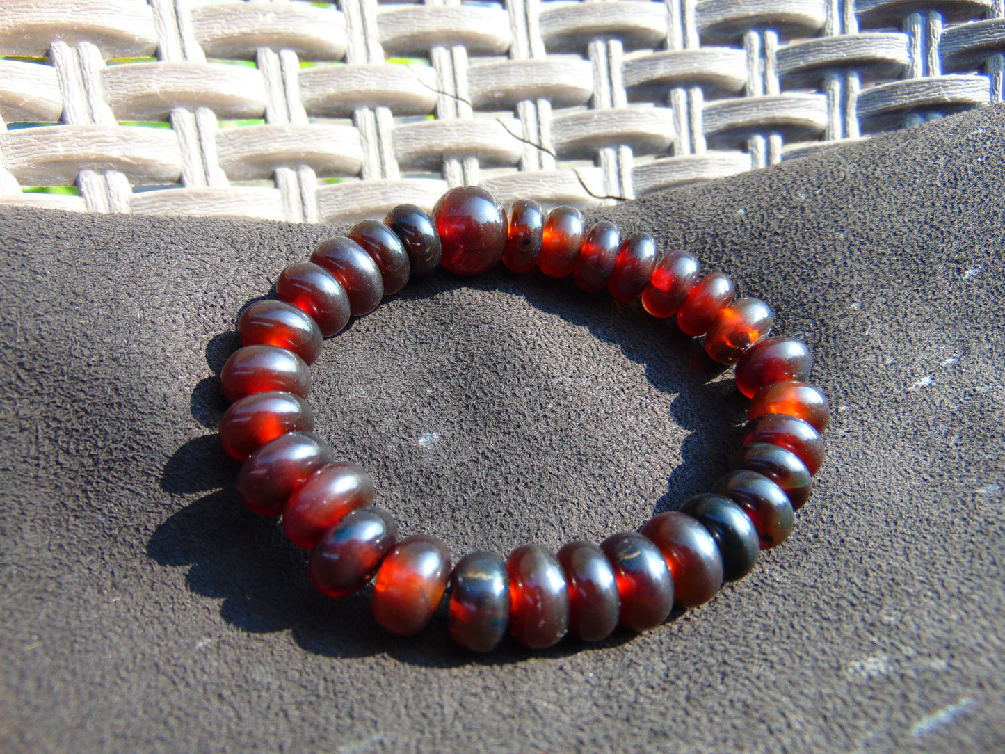 10 Gram 35 small Beads Tasbih Bracelet Indonesian Dark Red Amber for Healing FR52