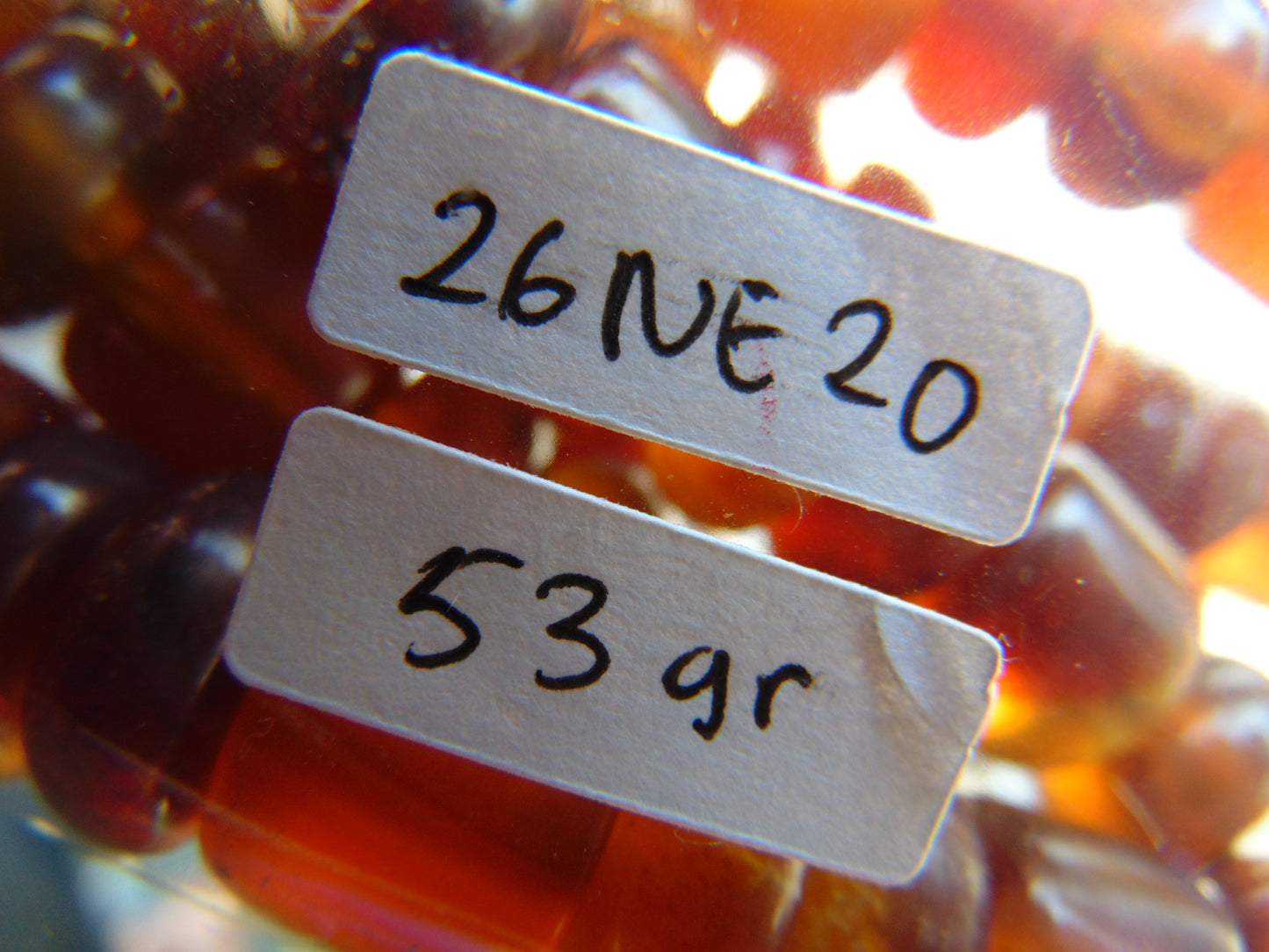 53 gr Small Necklace beads Indonesian white red Amber for Healing 26NE20