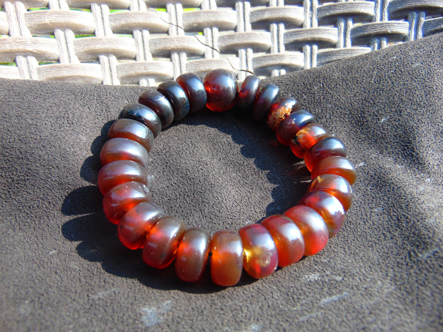 16 Gram 25 small Beads Tasbih Rosary Bracelet Indonesian Dark Red Amber for Healing FR514