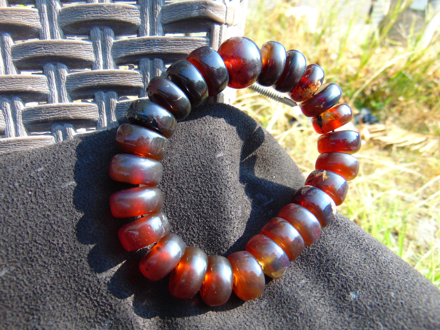 16 Gram 25 small Beads Tasbih Rosary Bracelet Indonesian Dark Red Amber for Healing FR514