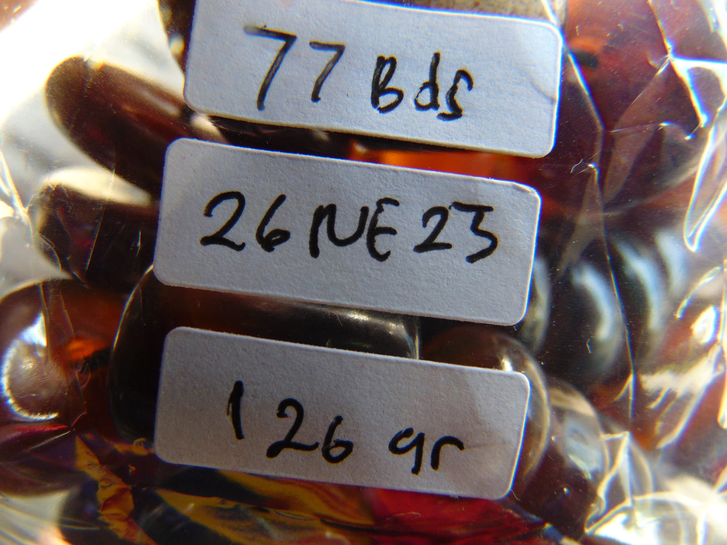 126 gr Small Necklace beads Indonesian red Amber for Healing 26NE23