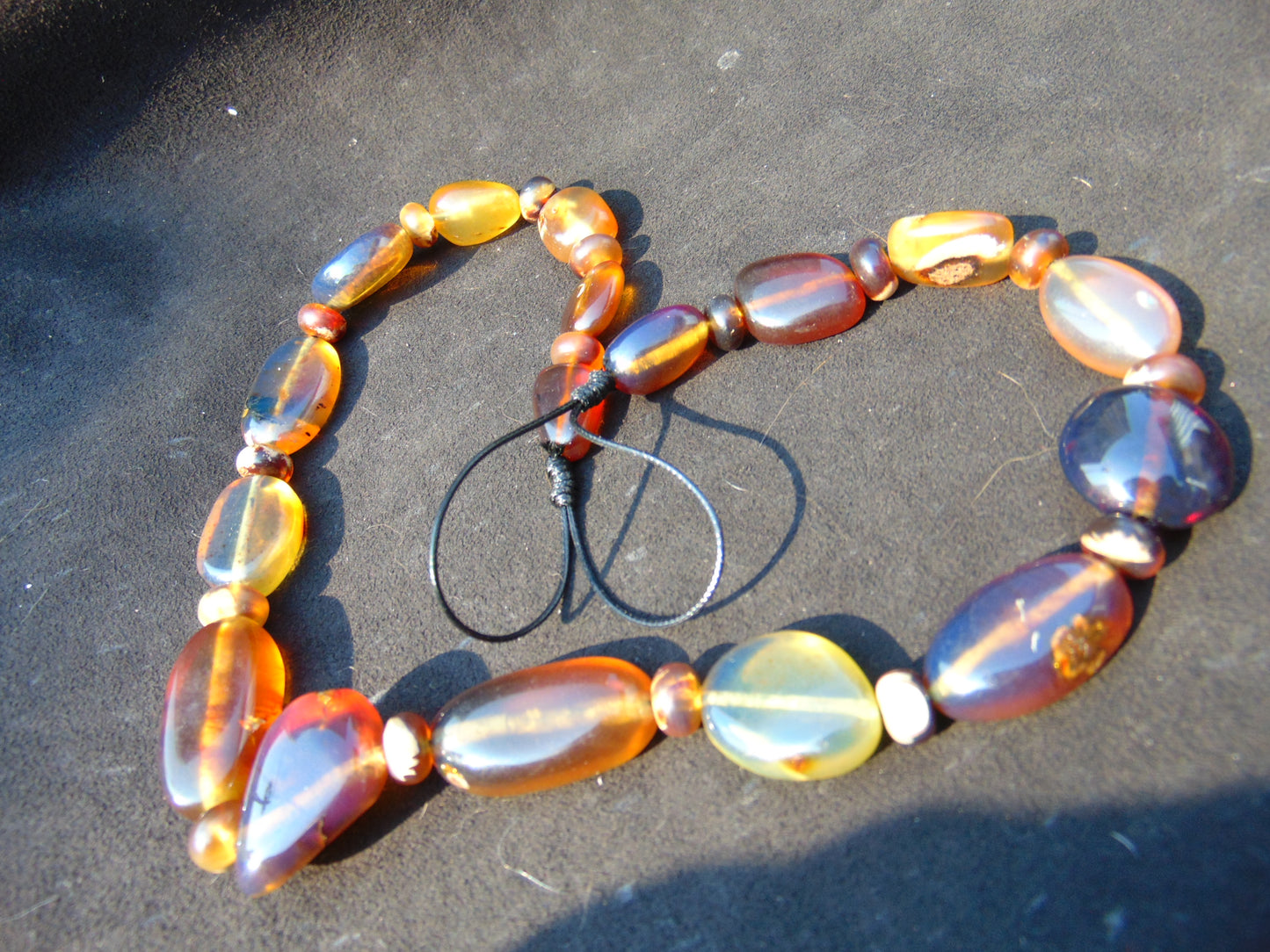 50 gram Small Beads Combination Necklace Indonesian Blue Amber for Healing NEC3
