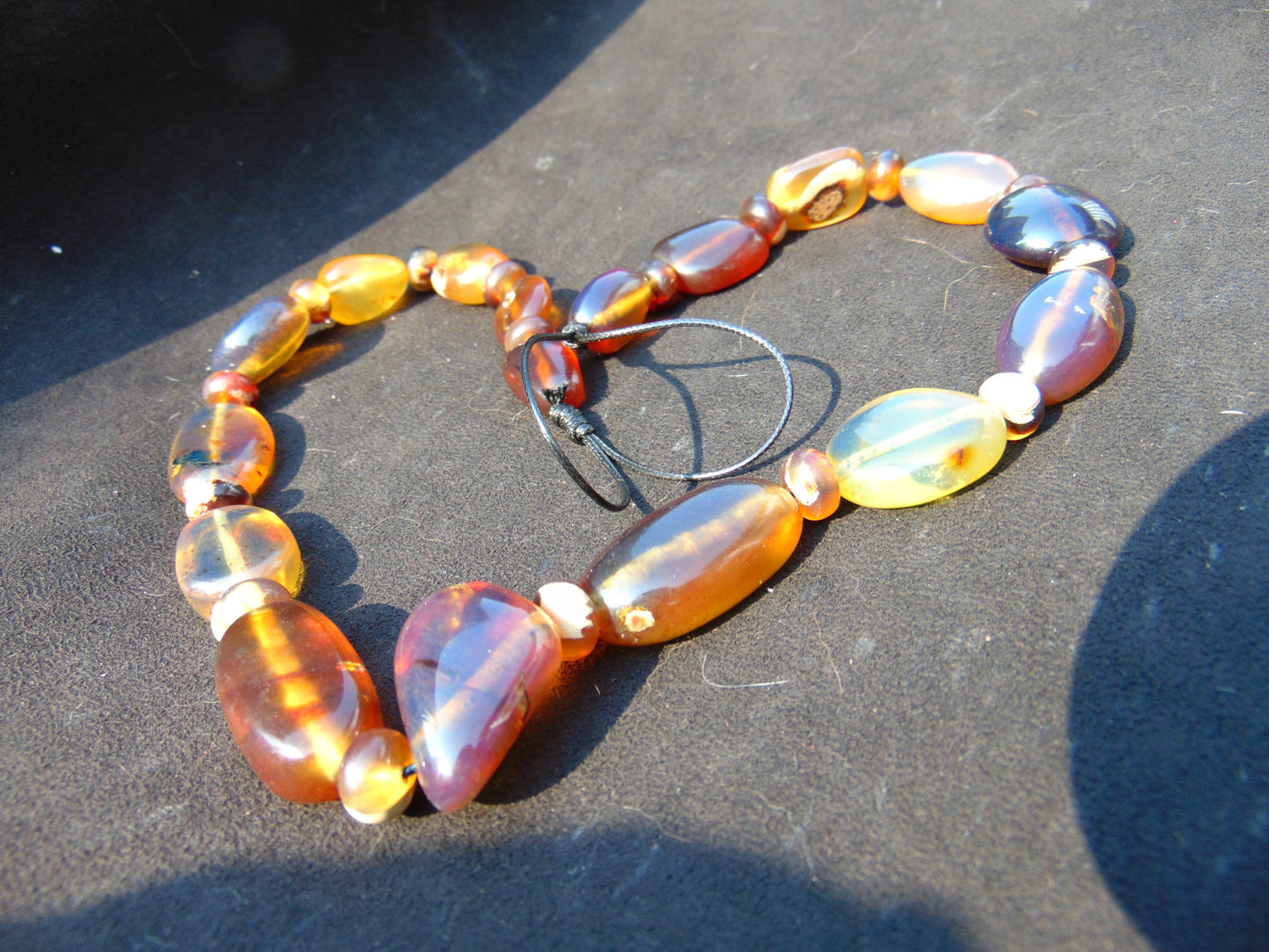 50 gram Small Beads Combination Necklace Indonesian Blue Amber for Healing NEC3