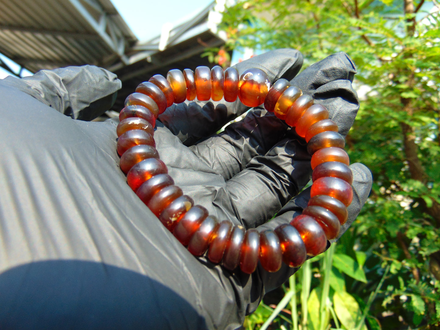 12 Gram 35 small Beads Tasbih Bracelet Indonesian Red Amber for Healing FR53