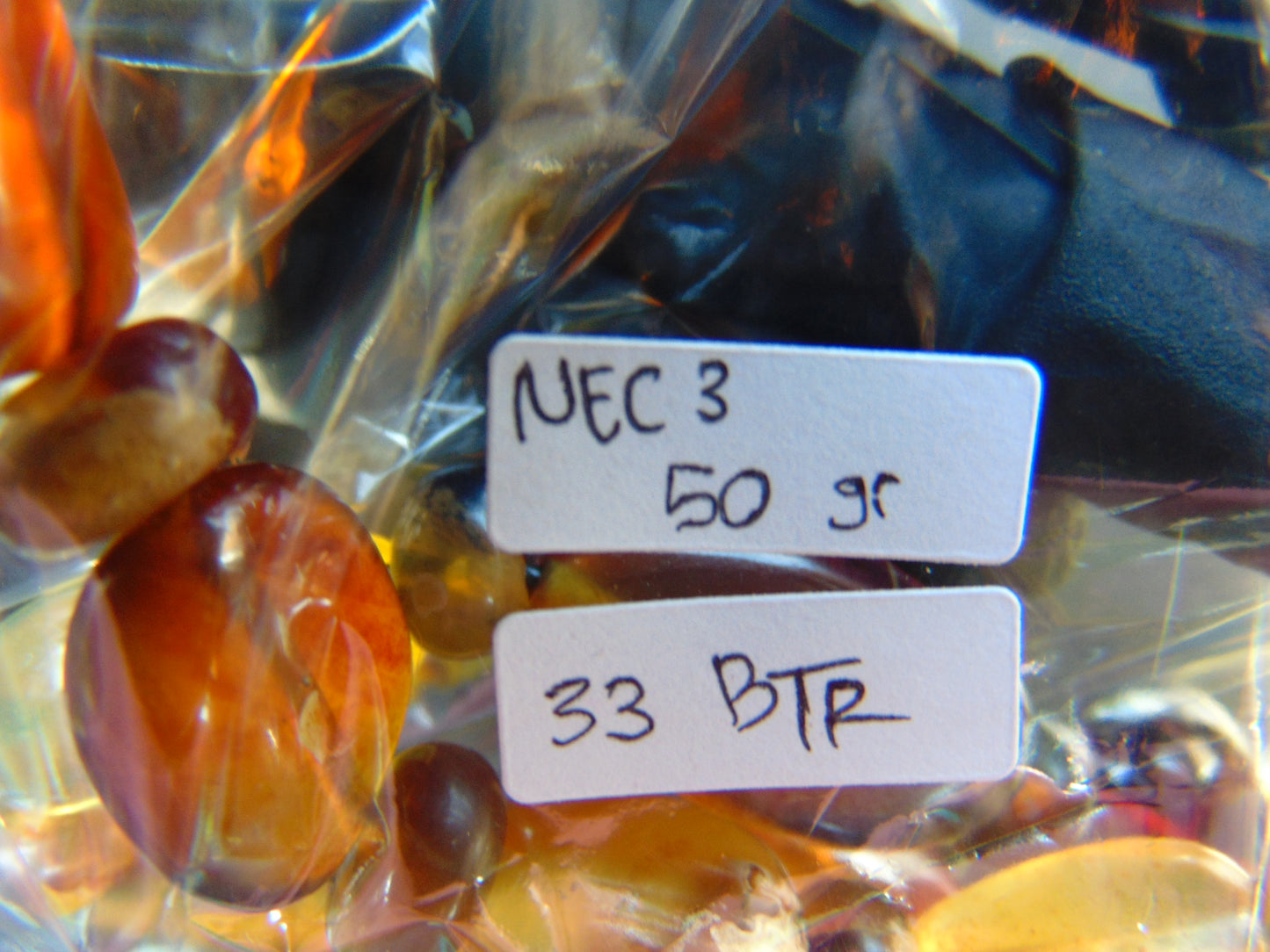 50 gram Small Beads Combination Necklace Indonesian Blue Amber for Healing NEC3