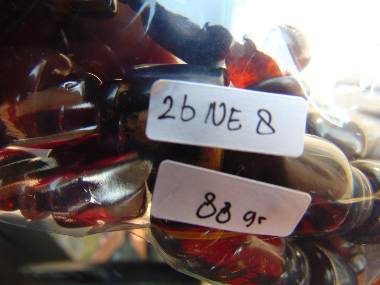 88 gr Small Necklace beads Indonesian red Amber for Healing 26NE8