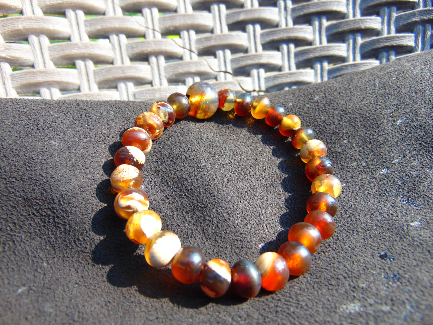 11 Gram 29 small Beads Tasbih Rosary Bracelet Indonesian White Amber for Healing BT23