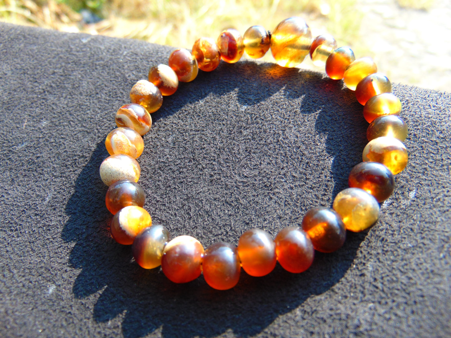 11 Gram 29 small Beads Tasbih Rosary Bracelet Indonesian White Amber for Healing BT23