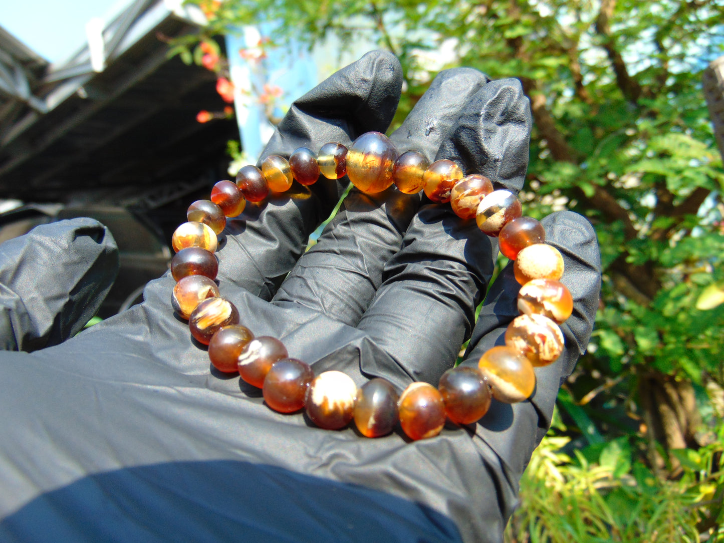 11 Gram 29 small Beads Tasbih Rosary Bracelet Indonesian White Amber for Healing BT23