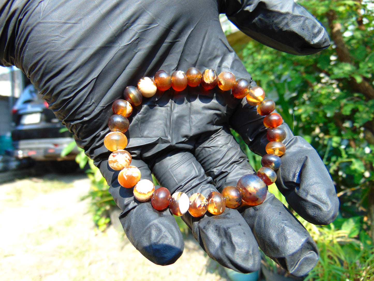 11 Gram 29 small Beads Tasbih Rosary Bracelet Indonesian White Amber for Healing BT23