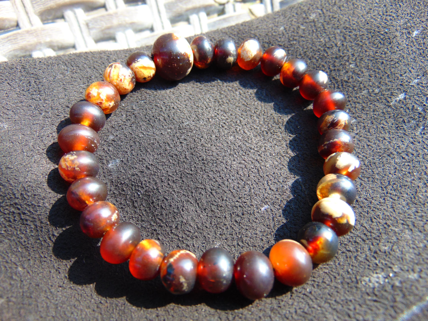 10 Gram 28 small Beads Tasbih Bracelet Indonesian Red White Amber for Healing BT22