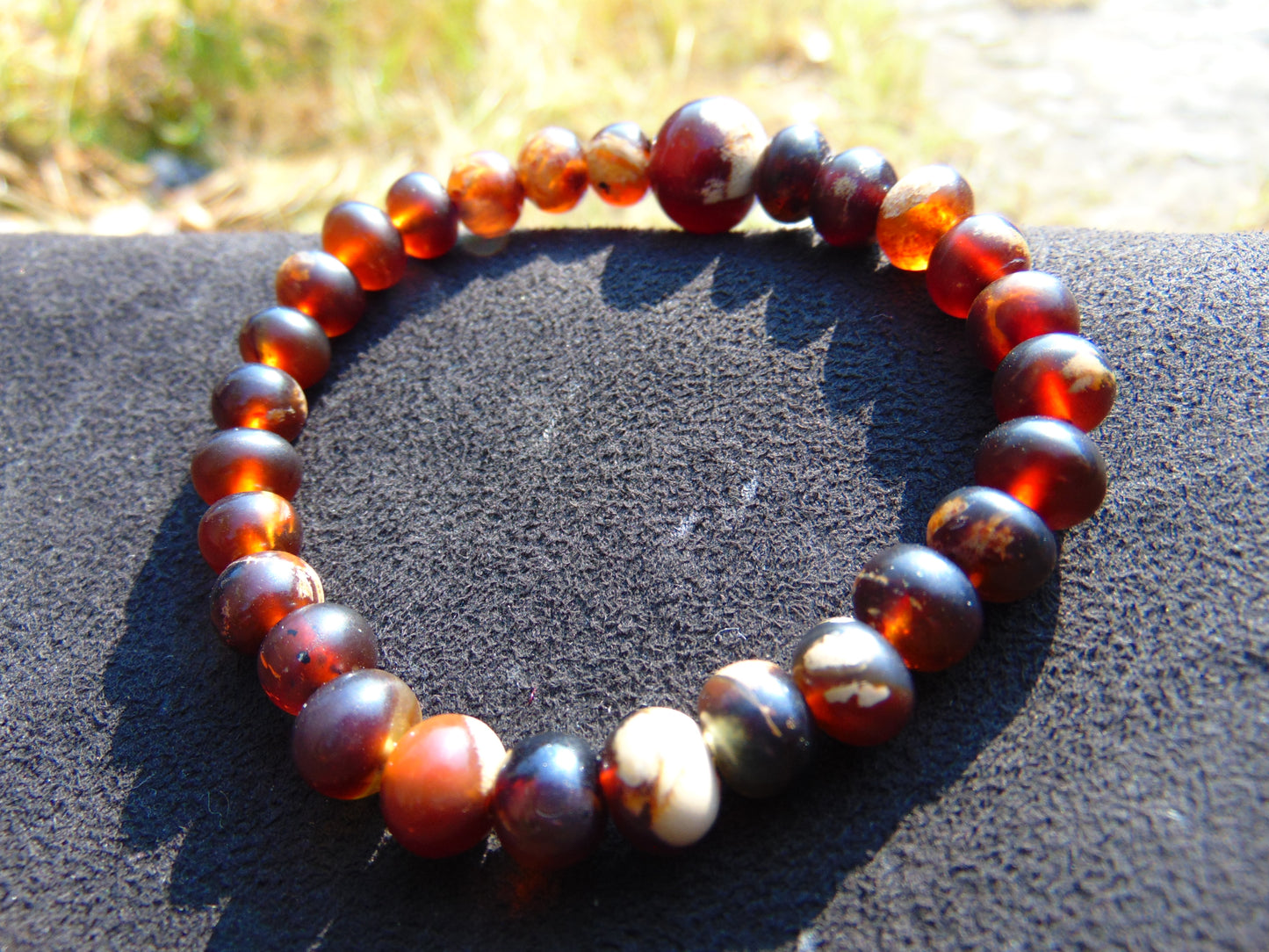 10 Gram 28 small Beads Tasbih Bracelet Indonesian Red White Amber for Healing BT22