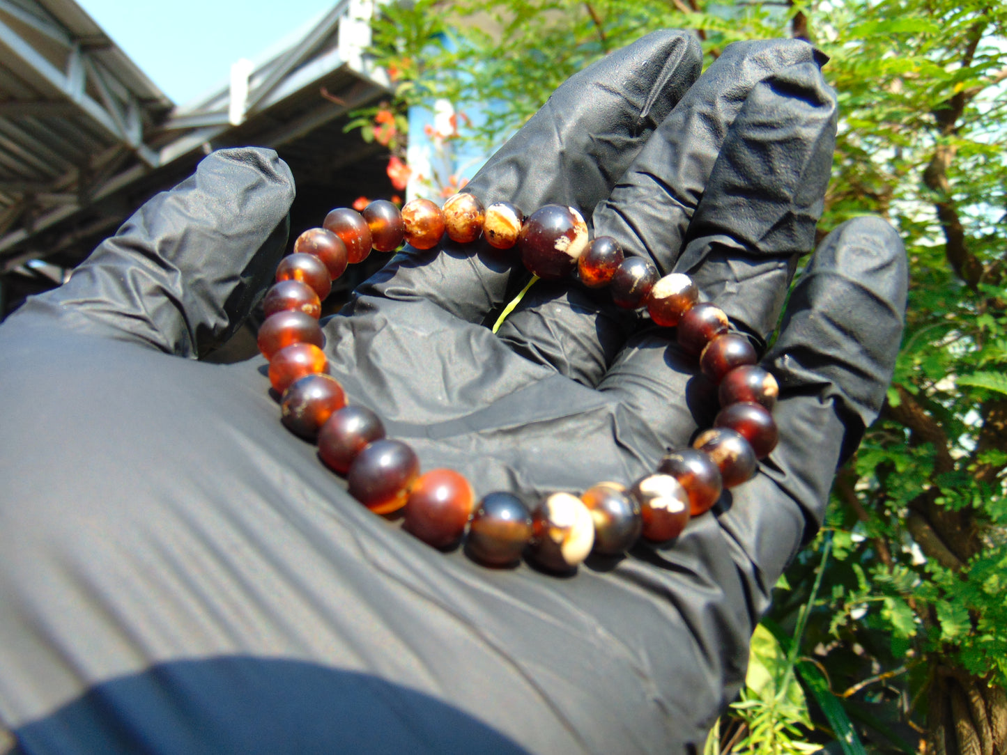 10 Gram 28 small Beads Tasbih Bracelet Indonesian Red White Amber for Healing BT22