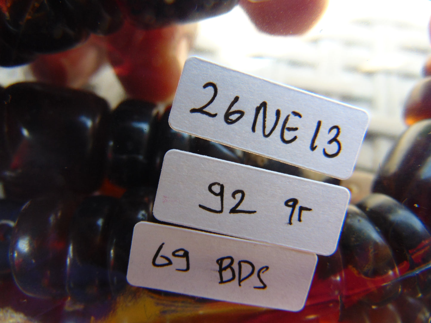92 gr Small Necklace beads Indonesian red Amber for Healing 26NE13