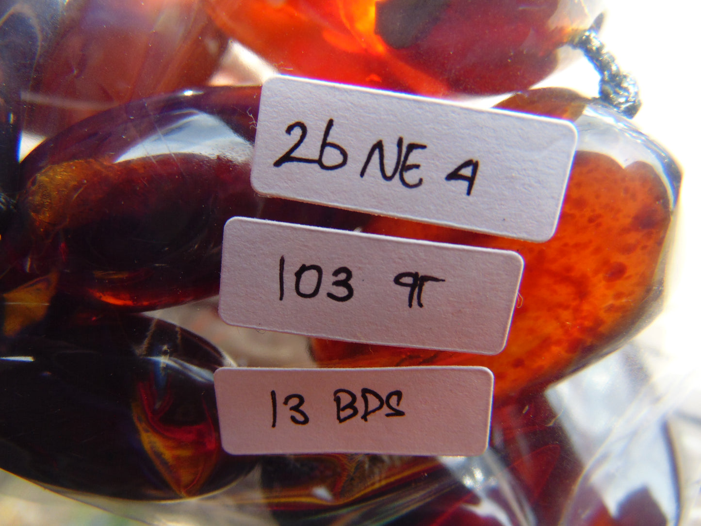 103 gram Small Necklace Beads Indonesian Blue Amber for Healing 26NE4