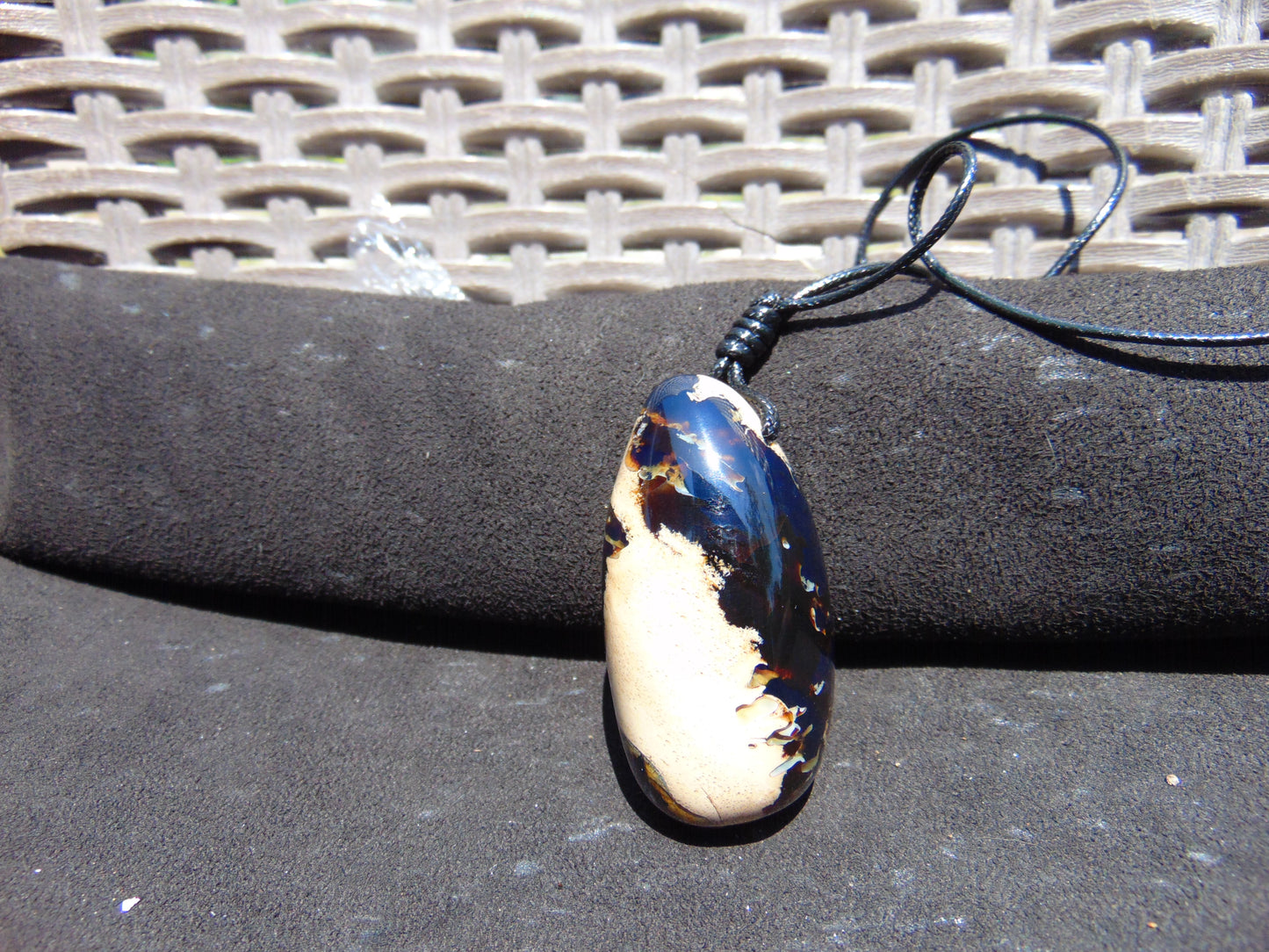 31 gr Teardrop Pendant Indonesian Blue Amber for Healing 25N82