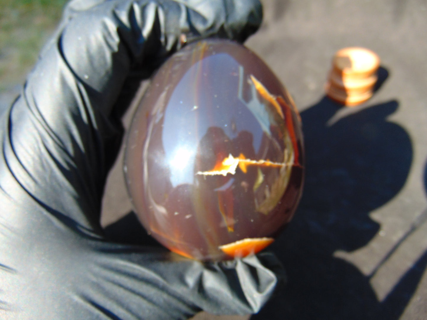 132 gr Shaped Egg 72x59 mm Indonesian Cherry Red Amber for Healing AJT377