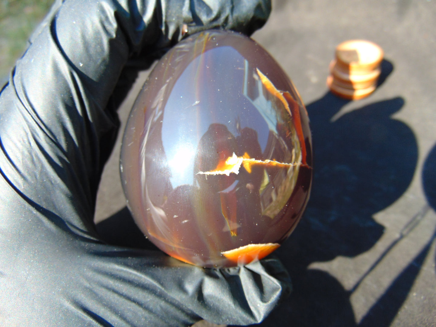 132 gr Shaped Egg 72x59 mm Indonesian Cherry Red Amber for Healing AJT377