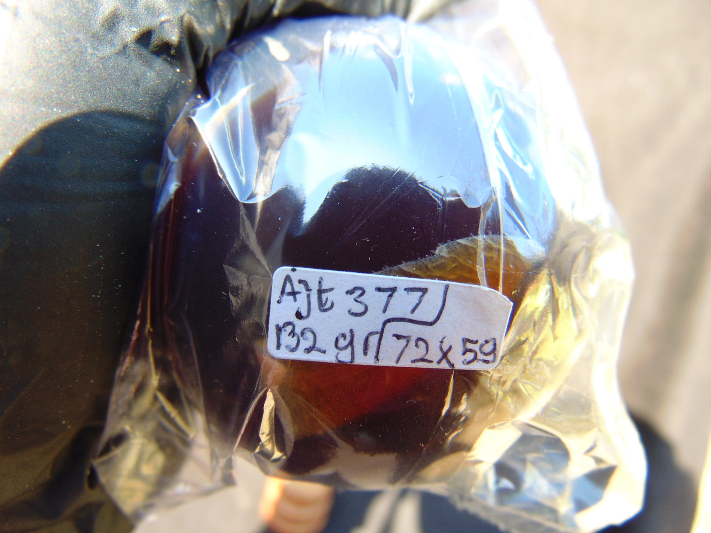 132 gr Shaped Egg 72x59 mm Indonesian Cherry Red Amber for Healing AJT377