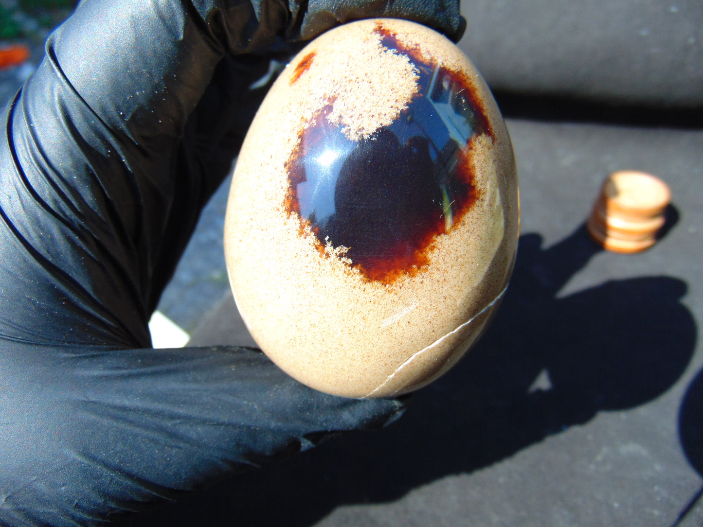 109 gr Shaped Egg 93x73 mm Indonesian White Amber for Healing AJT379