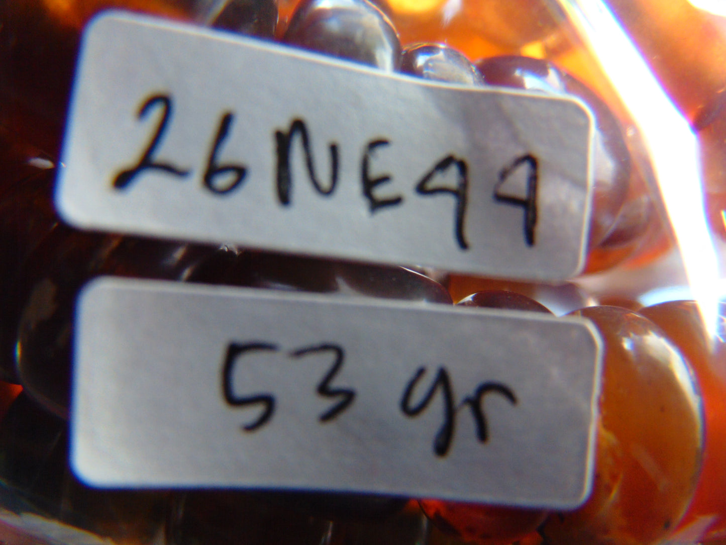 53 gr Small Necklace beads Indonesian Yellow Blue Amber for Healing 26NE44