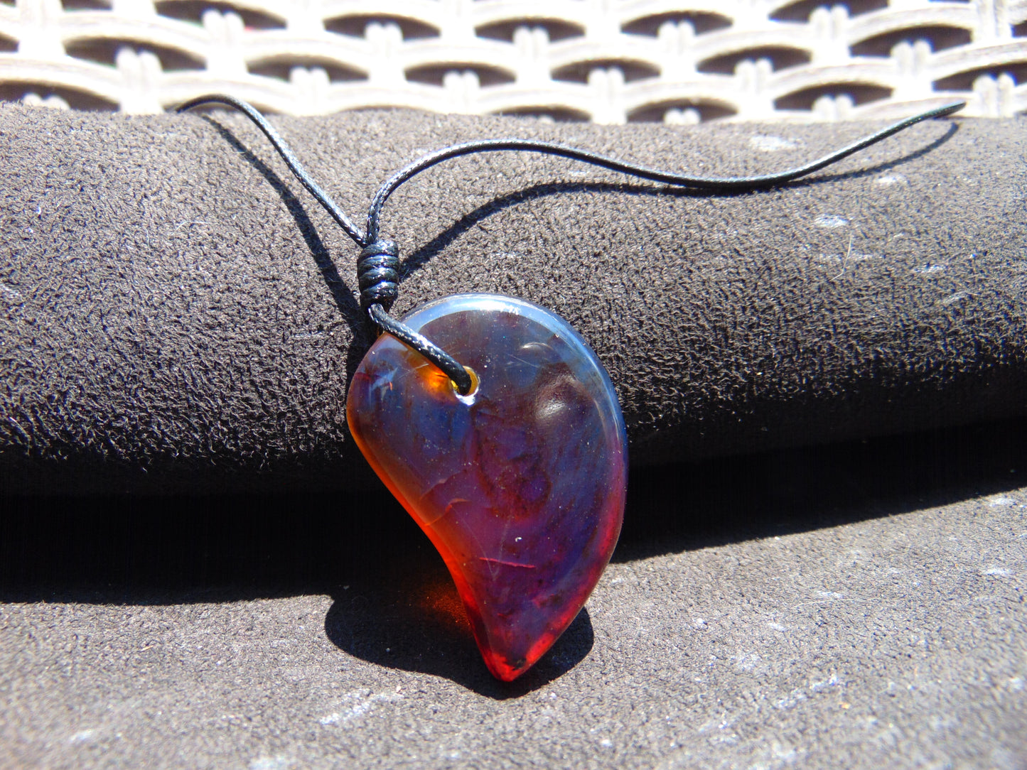 8 gr Comma Pendant Indonesian Blue Amber for Healing 25Y22