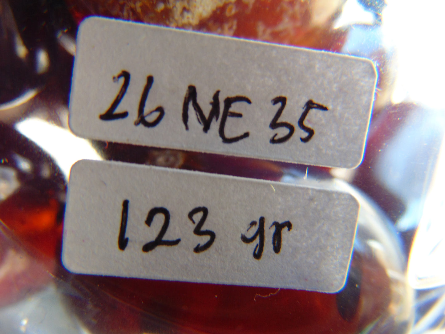 123 gr Small Necklace beads Indonesian Red Blue Amber for Healing 26NE35