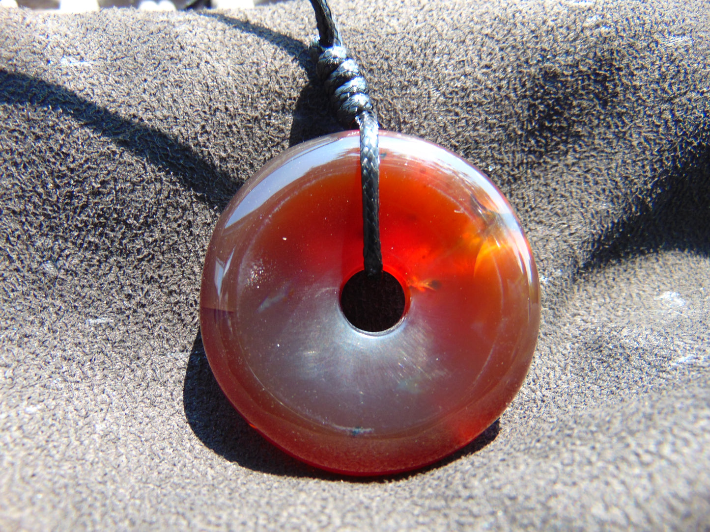 12 gr Donut Pendant Indonesian Blue Red Amber for Healing 25A120
