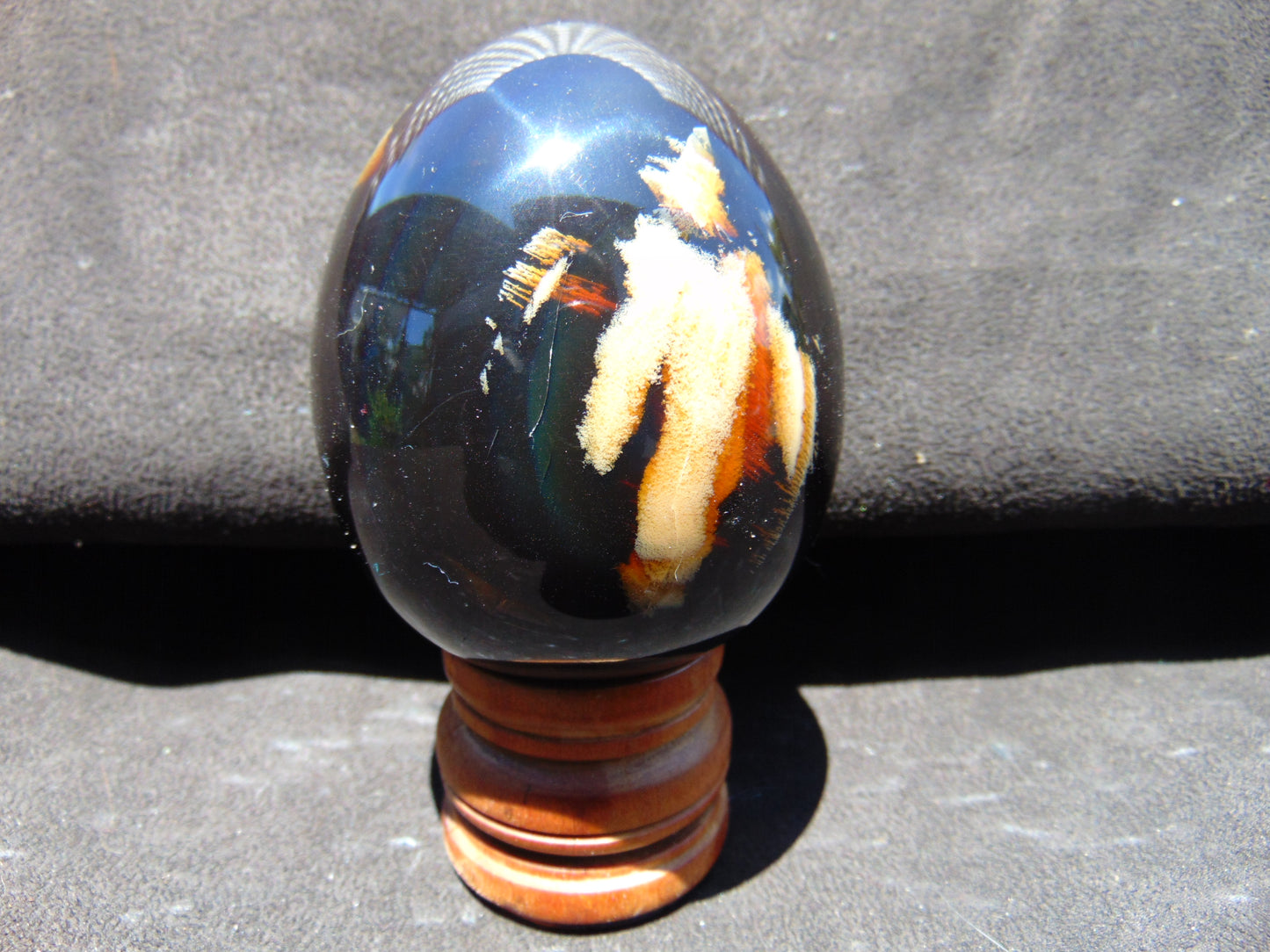 251 gr Shaped Egg 87x72 mm Indonesian Blue Amber for Healing TR5