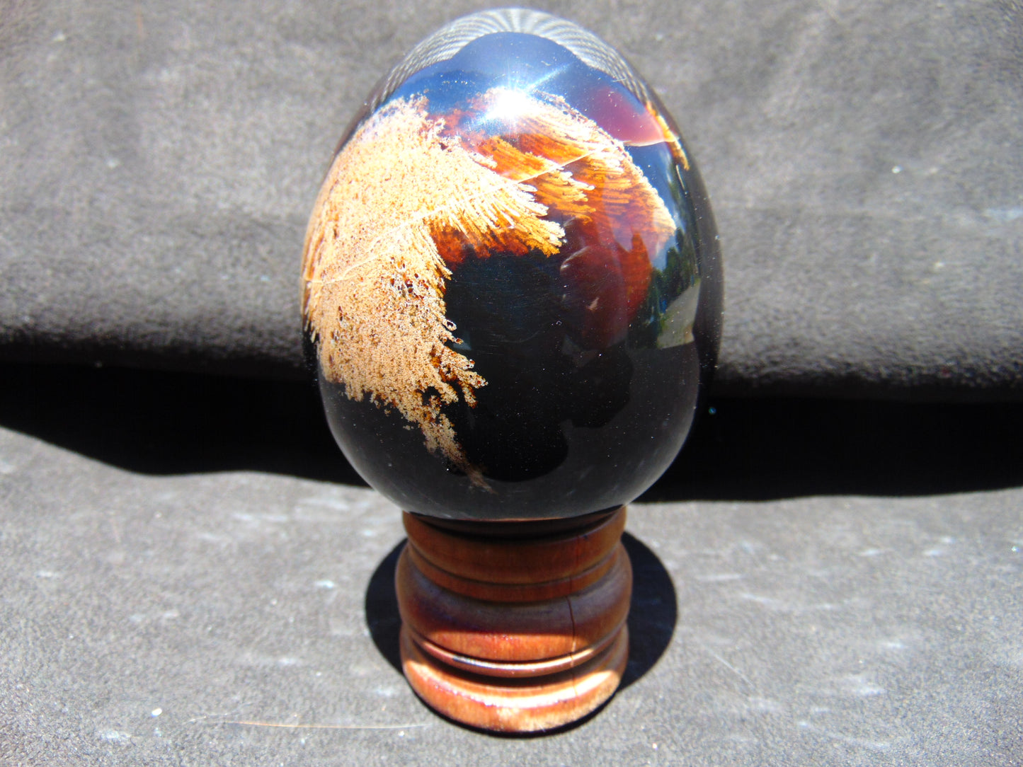 146 gr Shaped Egg 72x62 mm Indonesian Blue Amber for Healing TR8