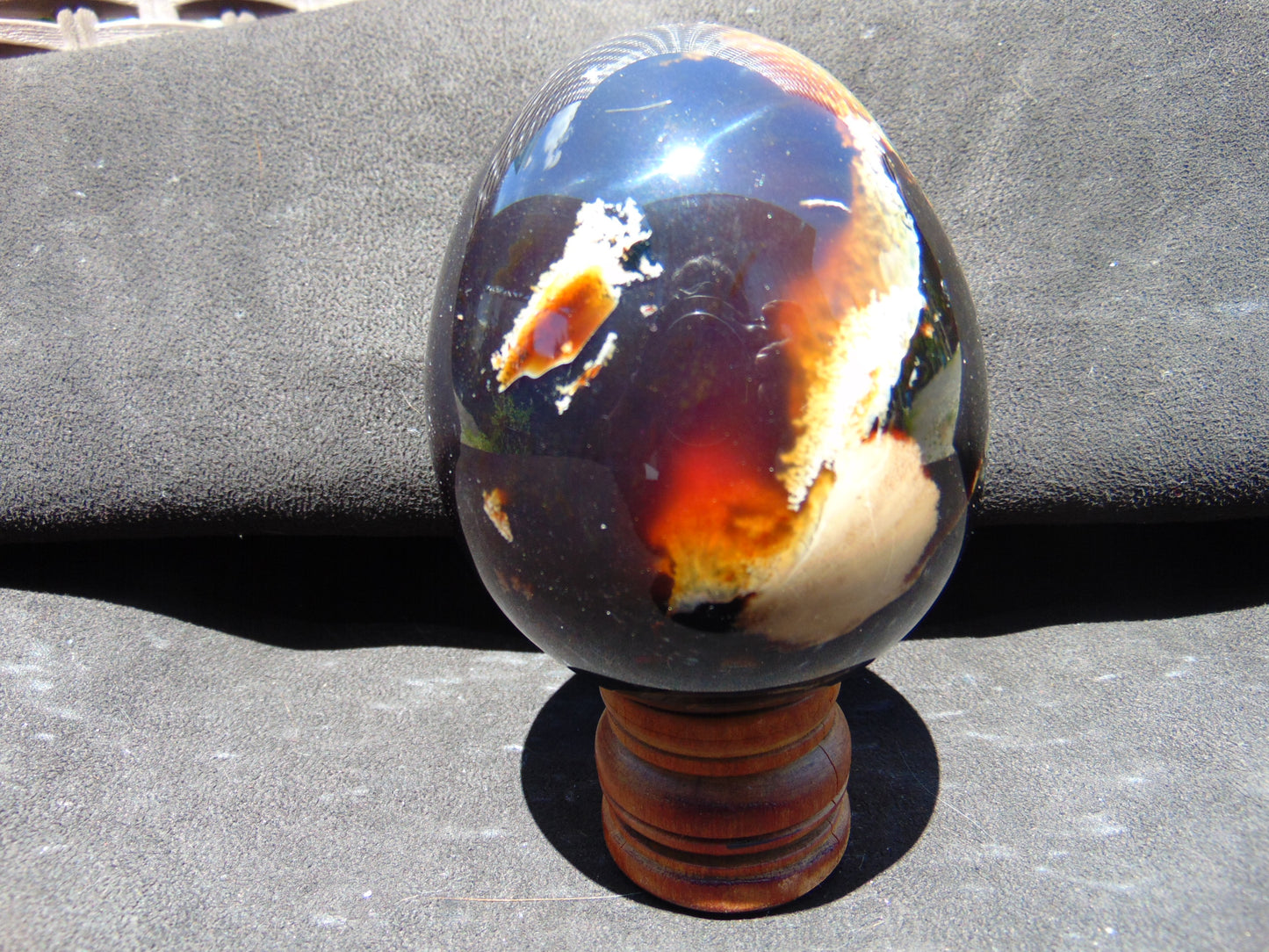 251 gr Shaped Egg 87x72 mm Indonesian Blue Amber for Healing TR5