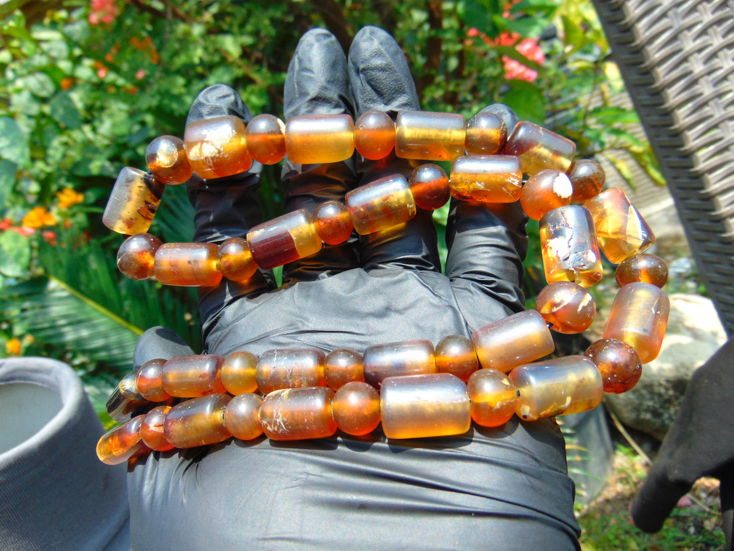 57 gr Small Beads Combination Necklace Indonesian yellow Amber for Healing A43K46