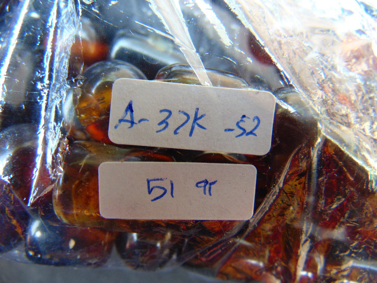 51 gr Small Beads Combination Necklace Indonesian Dark Red Amber for Healing A37K52