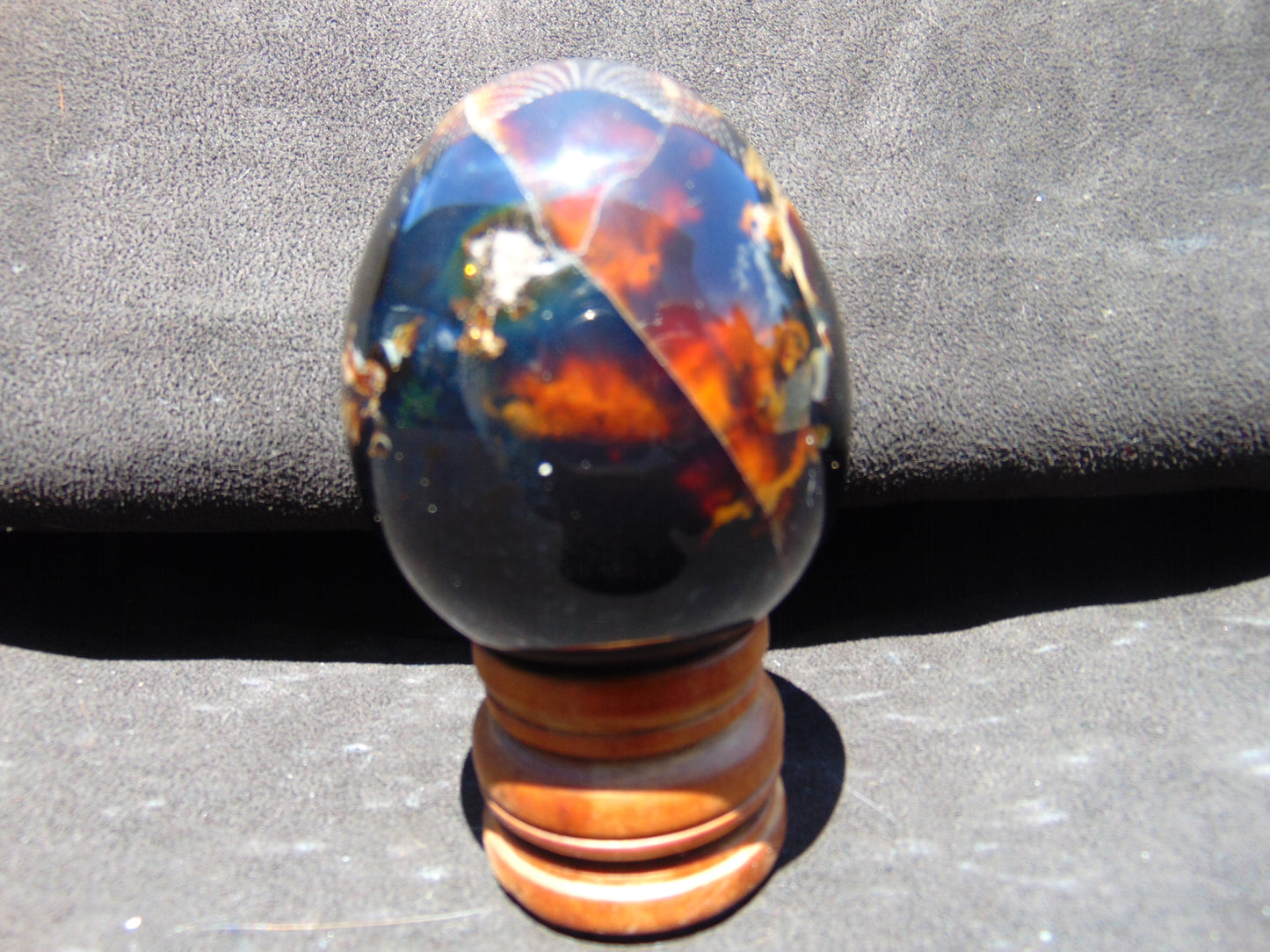 116 gr Shaped Egg 65x53 mm Indonesian Blue Amber for Healing TR1