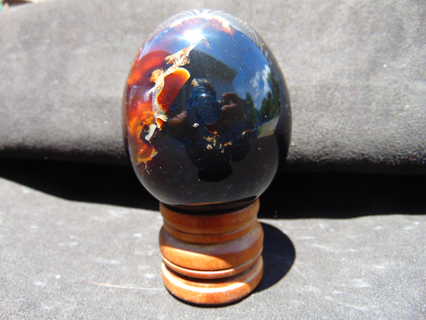 116 gr Shaped Egg 65x53 mm Indonesian Blue Amber for Healing TR1