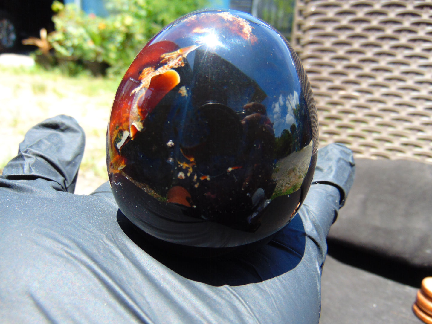 116 gr Shaped Egg 65x53 mm Indonesian Blue Amber for Healing TR1