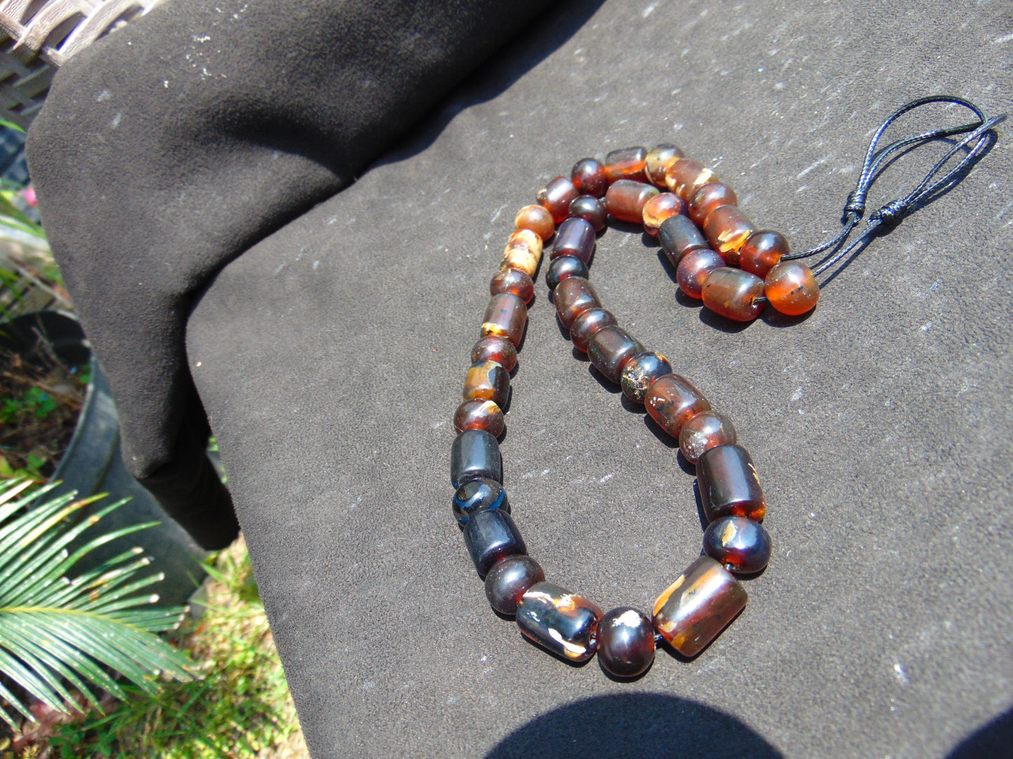 51 gr Small Beads Combination Necklace Indonesian yellow Amber for Healing A37K53