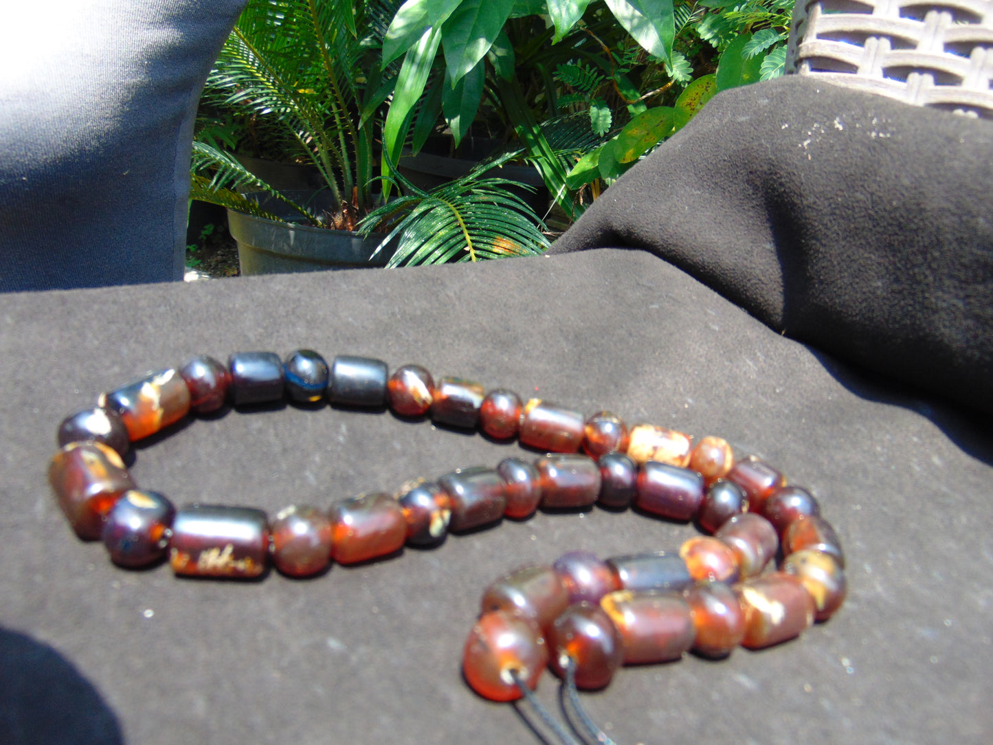 51 gr Small Beads Combination Necklace Indonesian yellow Amber for Healing A37K53