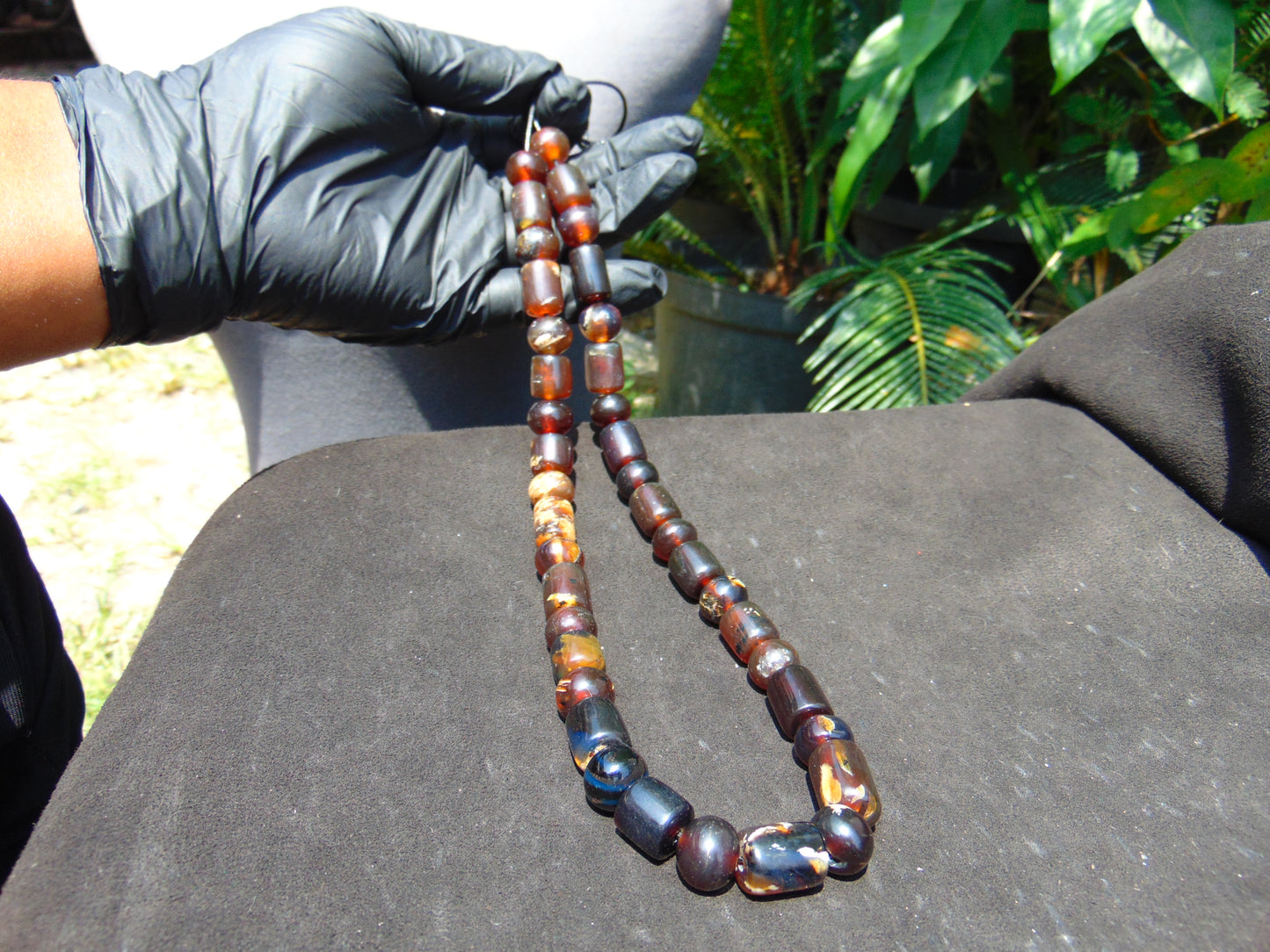 51 gr Small Beads Combination Necklace Indonesian yellow Amber for Healing A37K53