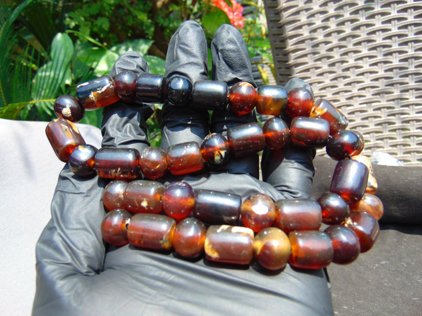 51 gr Small Beads Combination Necklace Indonesian yellow Amber for Healing A37K53