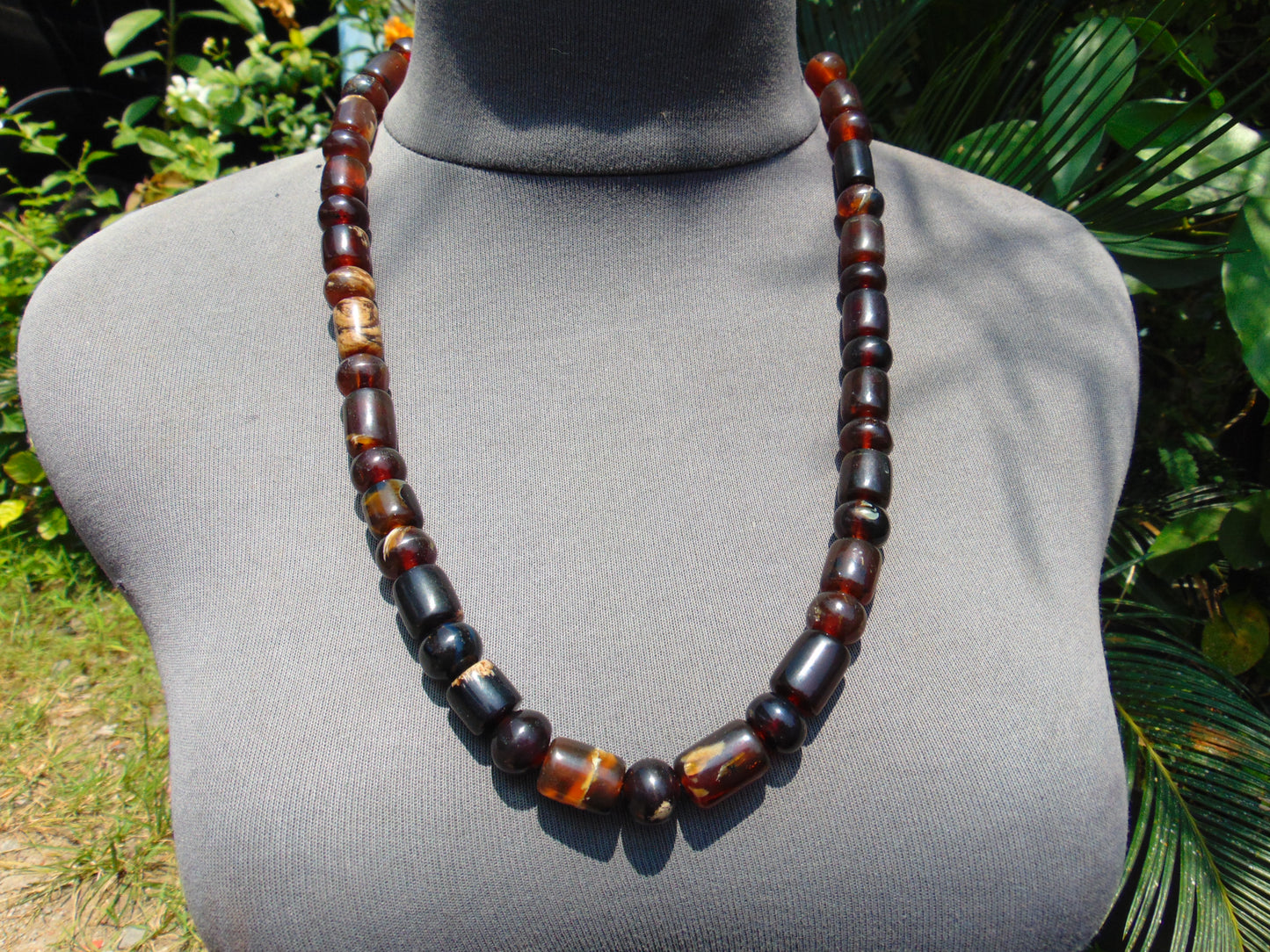 51 gr Small Beads Combination Necklace Indonesian yellow Amber for Healing A37K53