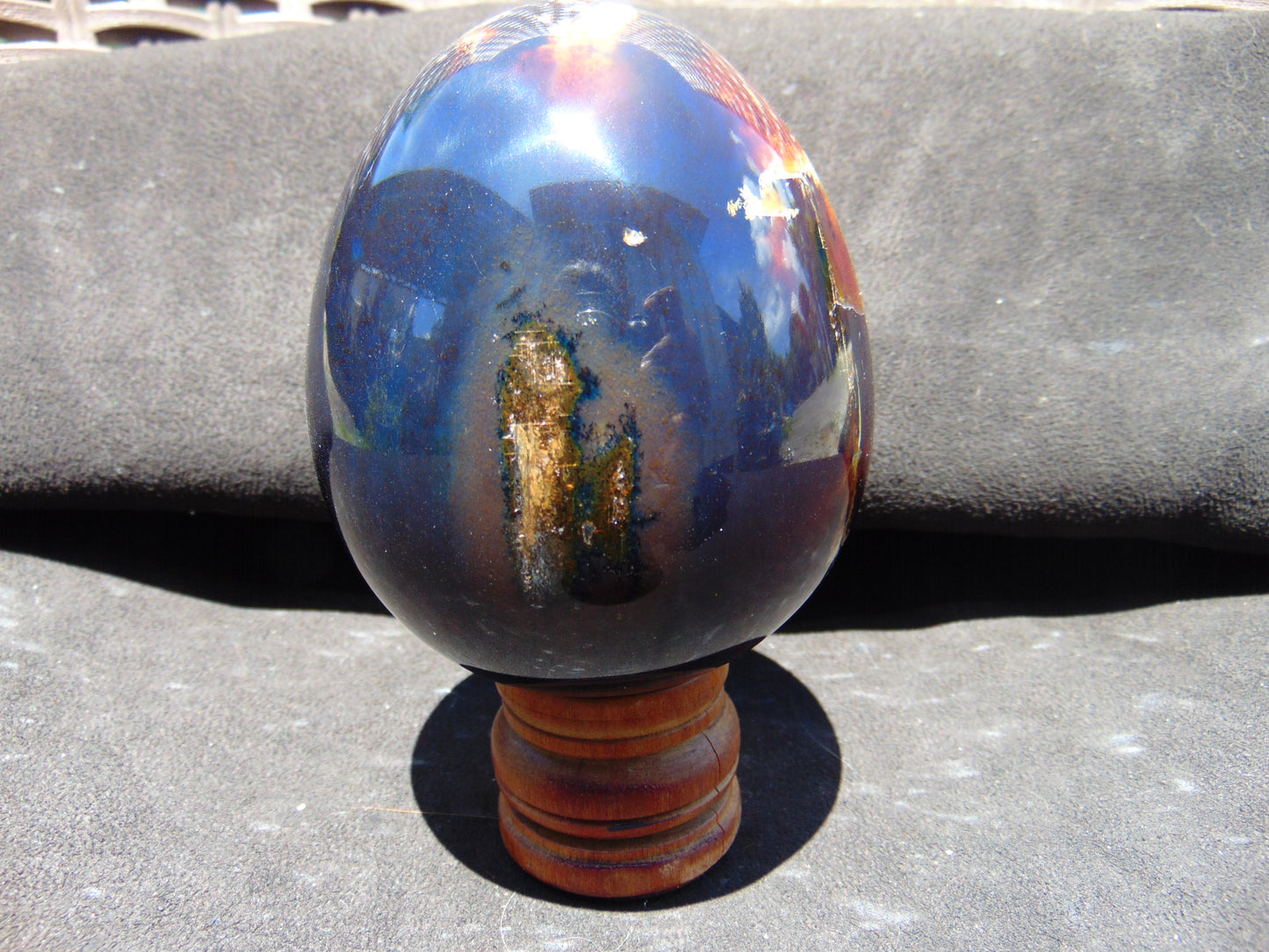 298 gr Shaped Egg 90x75 mm Indonesian Blue Amber for Healing TR3