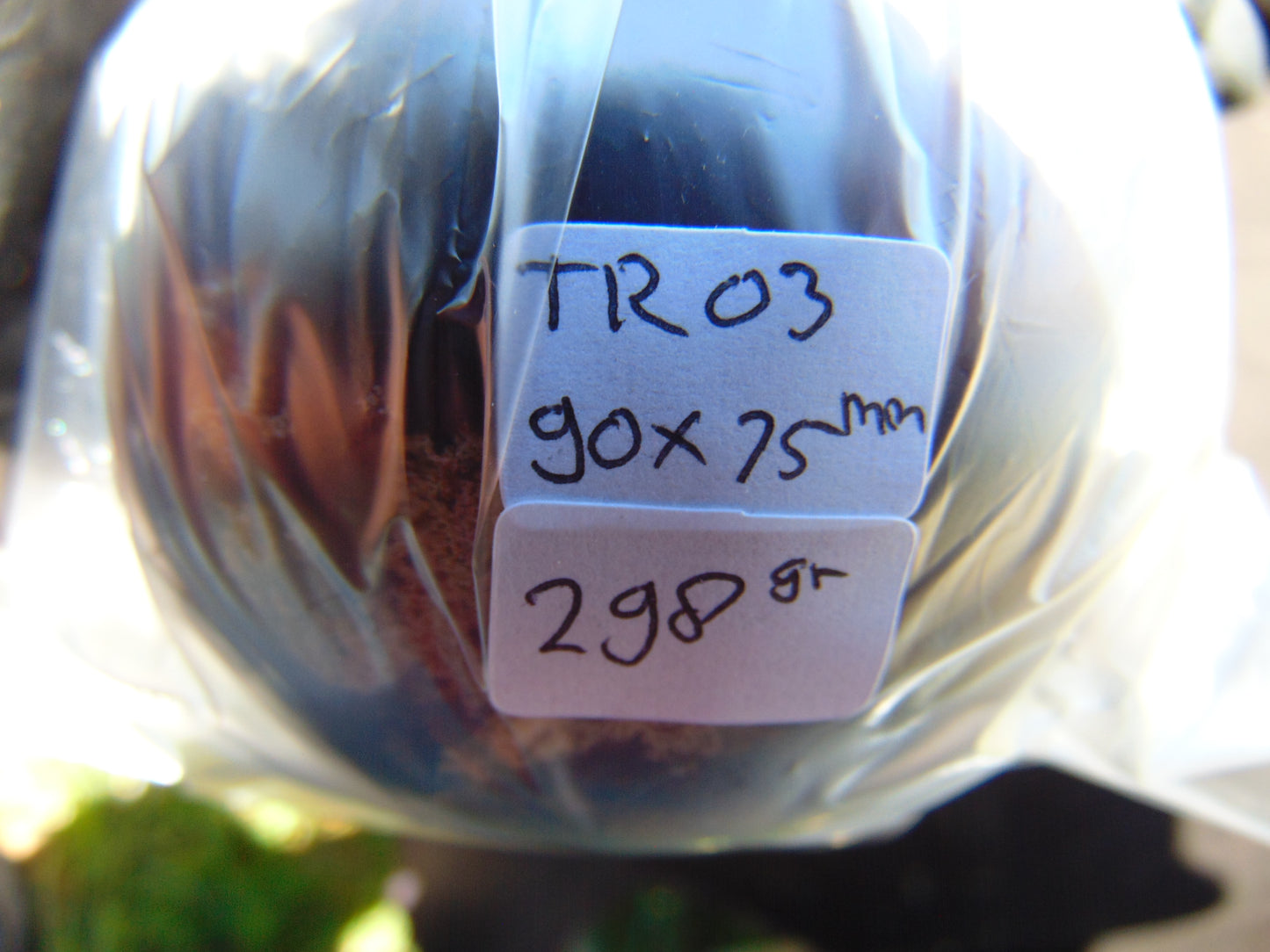 298 gr Shaped Egg 90x75 mm Indonesian Blue Amber for Healing TR3