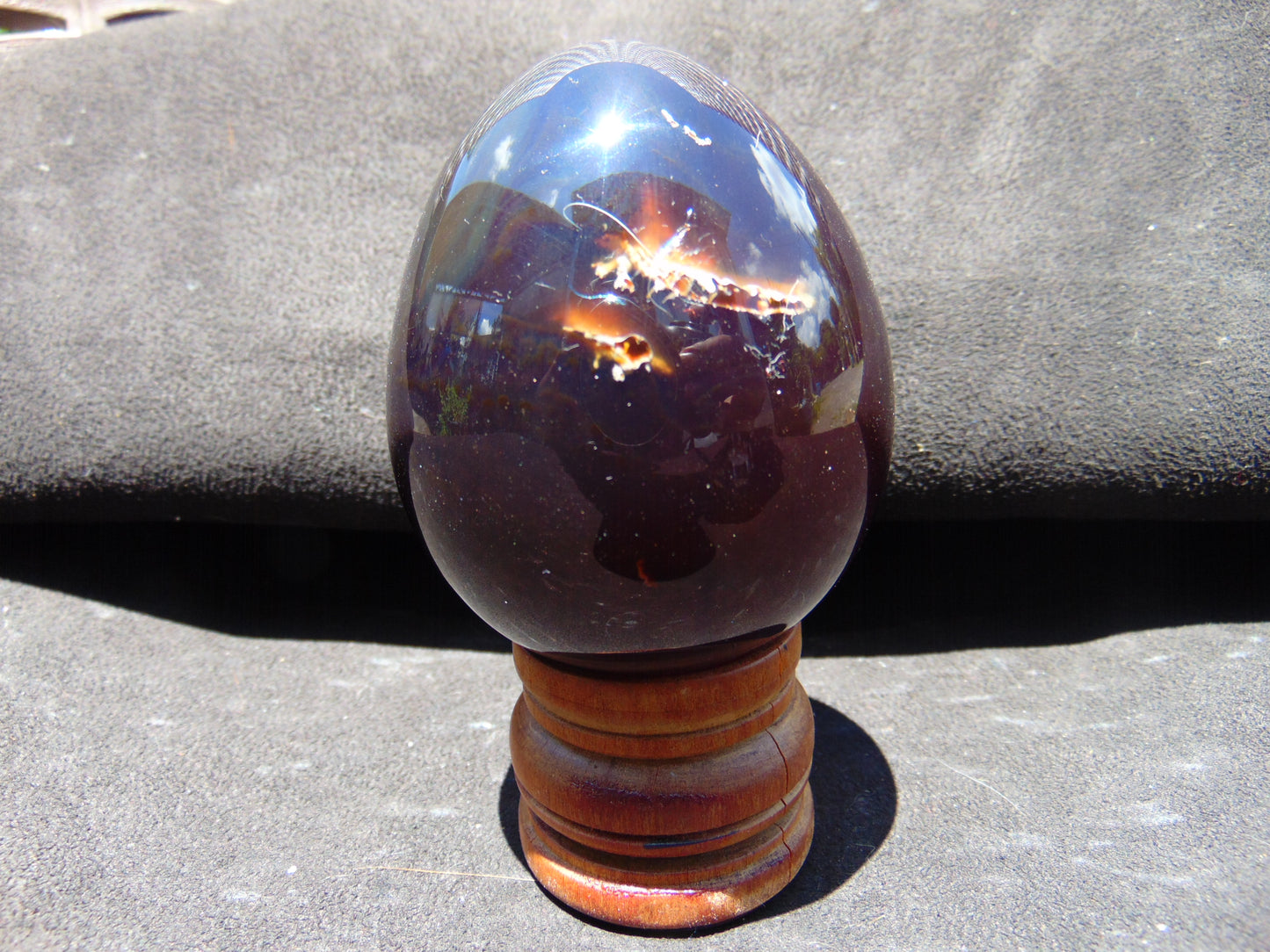 121gr Shaped Egg 70x56 mm Indonesian Blue Amber for Healing TR18