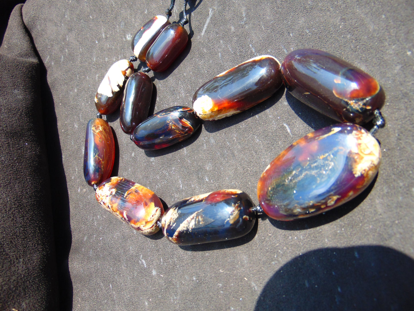 173 gram Small Beads Combination Necklace Indonesian White purple blue Amber for Healing A11K45