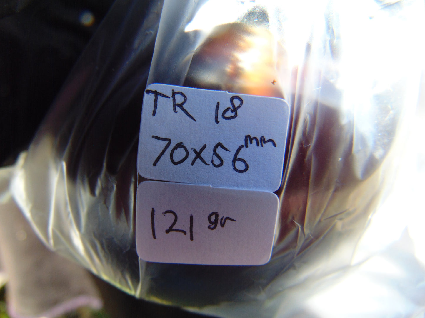 121gr Shaped Egg 70x56 mm Indonesian Blue Amber for Healing TR18