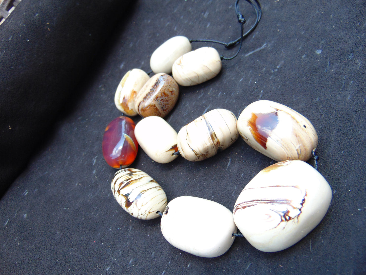 206 gram Small Beads Combination Necklace Indonesian White Amber for Healing A11K43