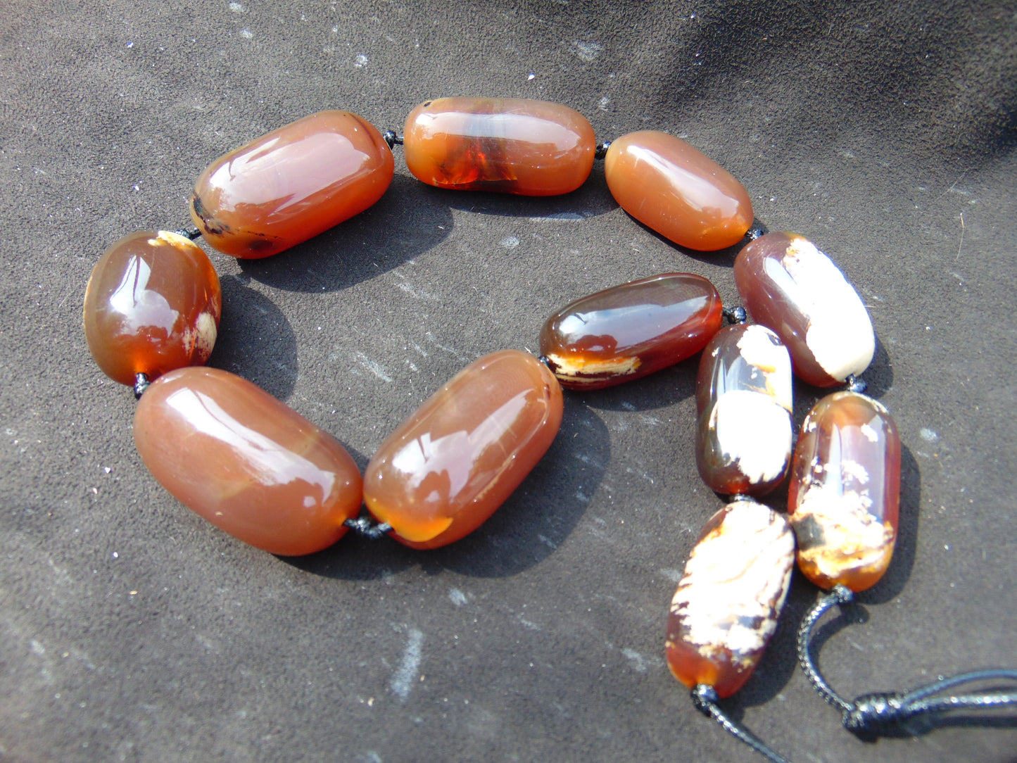 169 gram Small Beads Combination Necklace Indonesian Caramel Red Amber for Healing A11K39